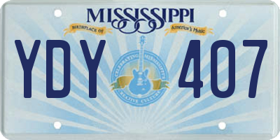 MS license plate YDY407