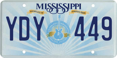 MS license plate YDY449