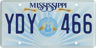 MS license plate YDY466