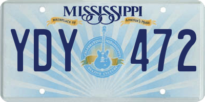 MS license plate YDY472
