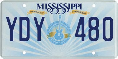 MS license plate YDY480