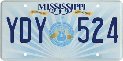 MS license plate YDY524