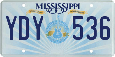 MS license plate YDY536