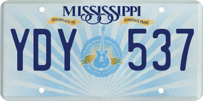 MS license plate YDY537
