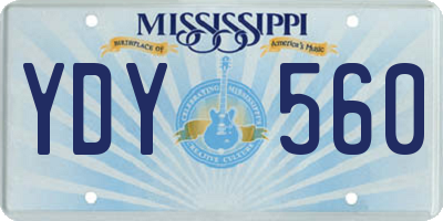MS license plate YDY560