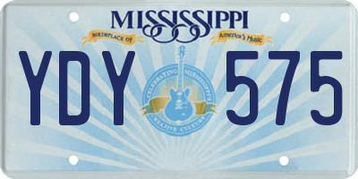 MS license plate YDY575
