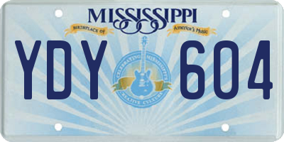 MS license plate YDY604