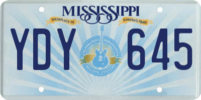 MS license plate YDY645