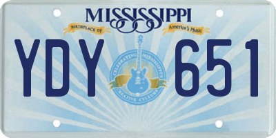 MS license plate YDY651