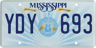 MS license plate YDY693