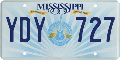 MS license plate YDY727