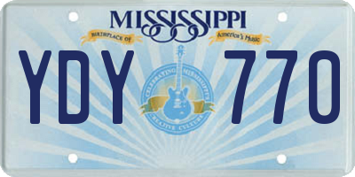 MS license plate YDY770