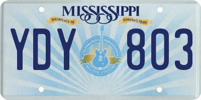 MS license plate YDY803