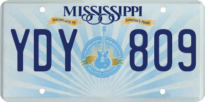MS license plate YDY809