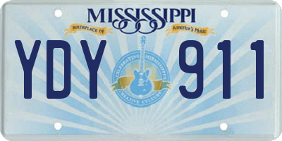 MS license plate YDY911
