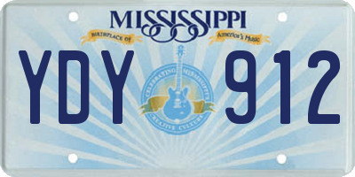 MS license plate YDY912