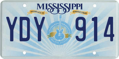 MS license plate YDY914