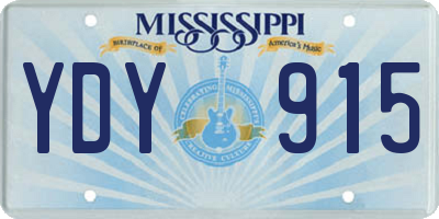 MS license plate YDY915