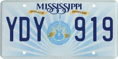 MS license plate YDY919
