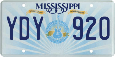 MS license plate YDY920