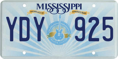 MS license plate YDY925