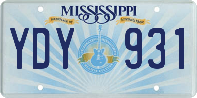 MS license plate YDY931
