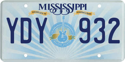 MS license plate YDY932