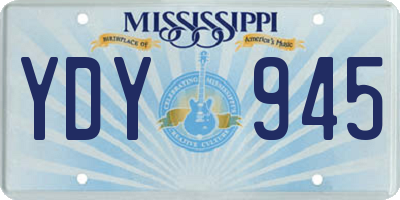 MS license plate YDY945