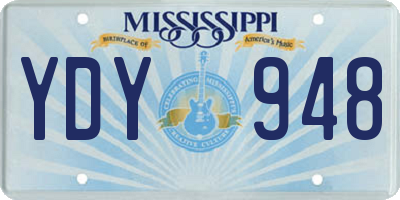 MS license plate YDY948