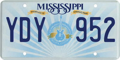 MS license plate YDY952
