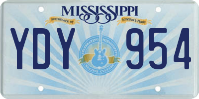 MS license plate YDY954