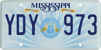MS license plate YDY973