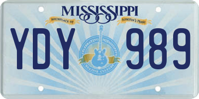 MS license plate YDY989