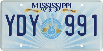 MS license plate YDY991