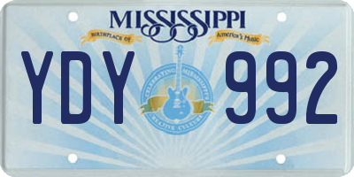 MS license plate YDY992