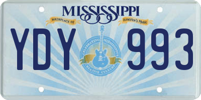 MS license plate YDY993