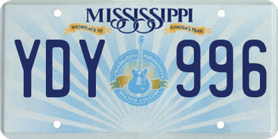 MS license plate YDY996