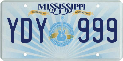 MS license plate YDY999