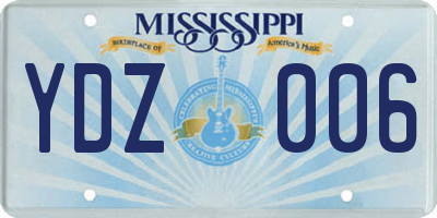 MS license plate YDZ006