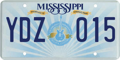 MS license plate YDZ015