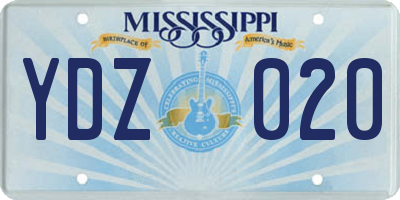 MS license plate YDZ020
