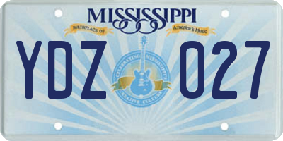 MS license plate YDZ027