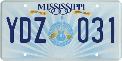 MS license plate YDZ031
