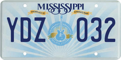 MS license plate YDZ032