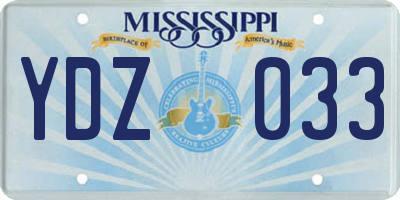 MS license plate YDZ033