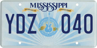 MS license plate YDZ040
