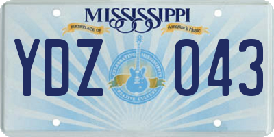 MS license plate YDZ043