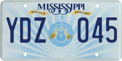 MS license plate YDZ045
