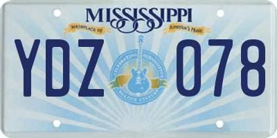MS license plate YDZ078