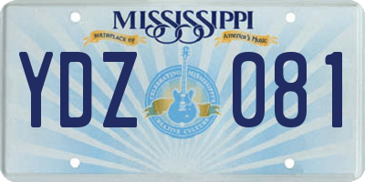 MS license plate YDZ081
